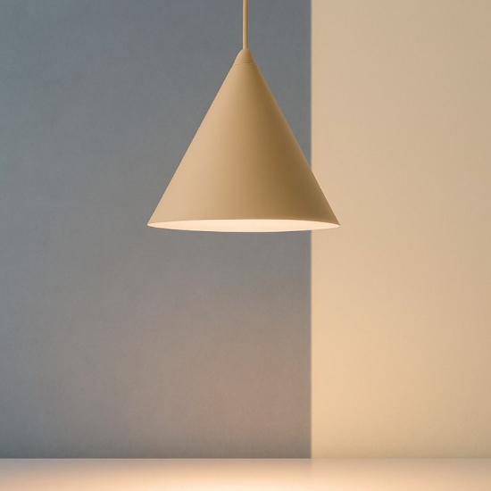 Lampada cono sospensione beige 25cm